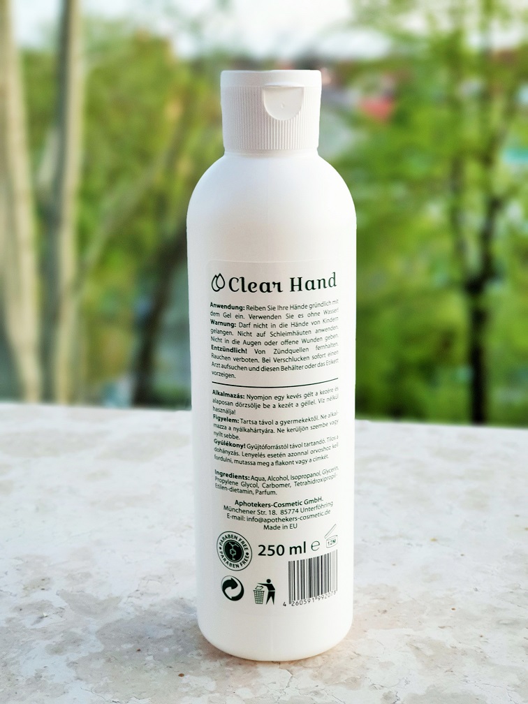 CLEAR HAND magas alkoholtartalmú higiéniai gél (palack) - Image 2